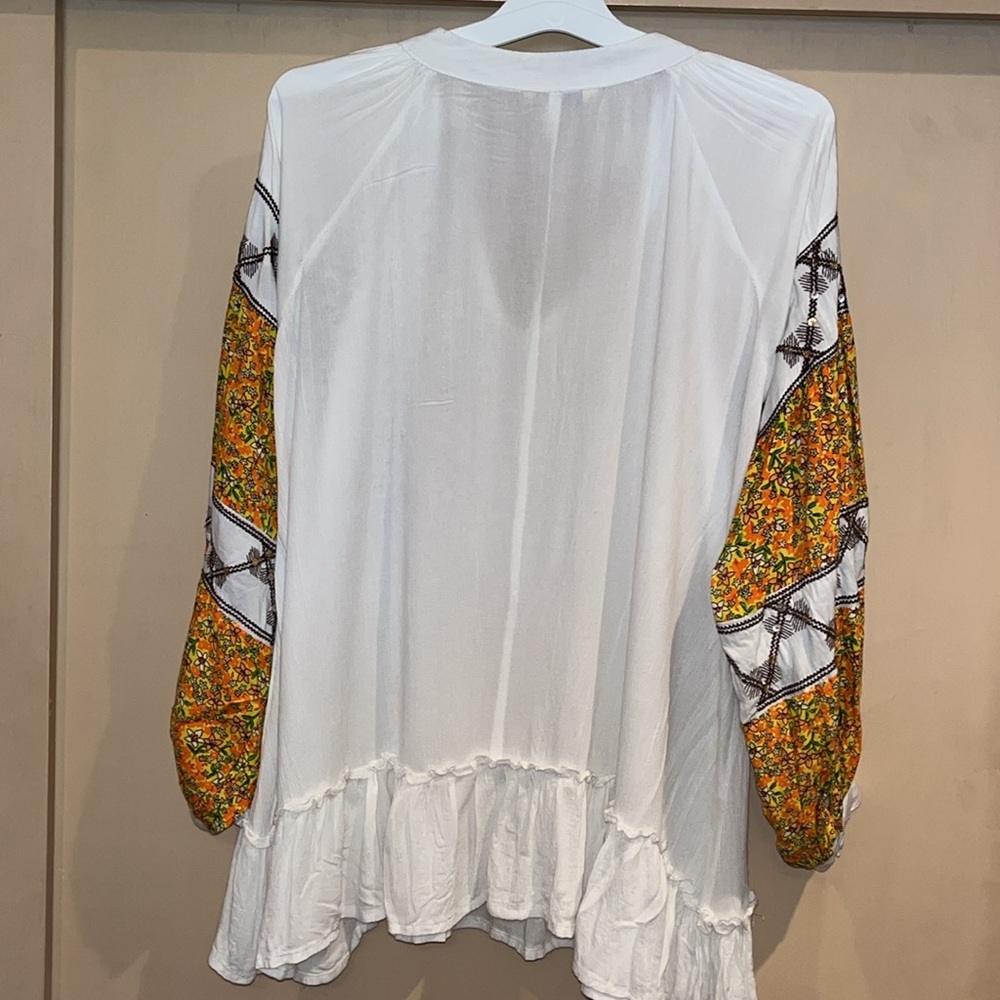 Anandas Bohemian Top With Puffy Sleeves Size Xl - image 4